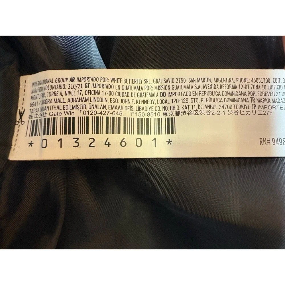 Mens Peacoat Jacket Large Black Double Breasted New With Tags Forever 21‎
